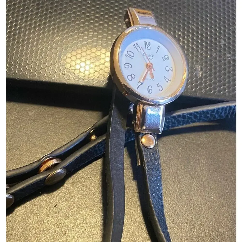 Women's Rose Gold Tone Sloggi Wrap Watch, Clear and Blue Crystal Accents